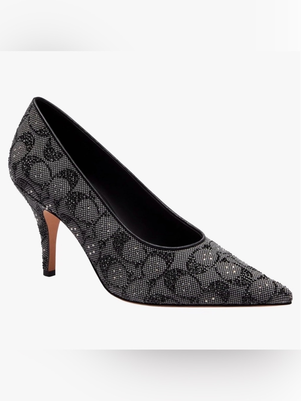 Daisy Crystal Signature Jacquard High Heel Pumps